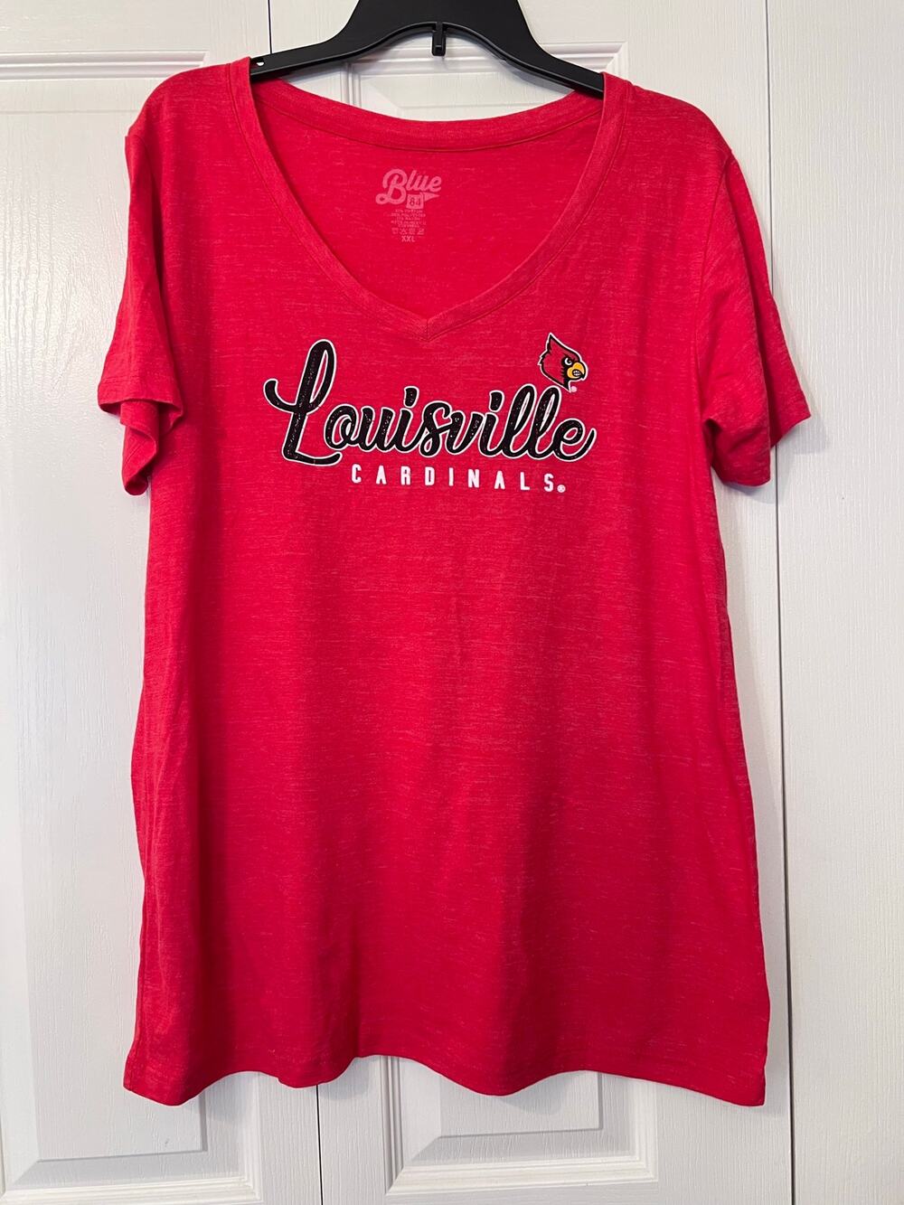 Blue84 Louisville Cardinals Women V-Neck Red Shirt Size XXL